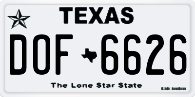 TX license plate DOF6626