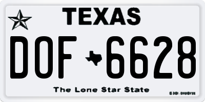 TX license plate DOF6628