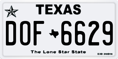 TX license plate DOF6629