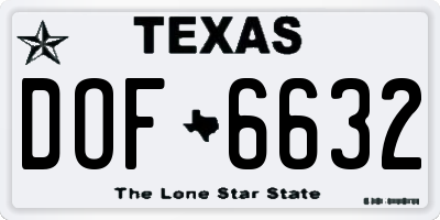 TX license plate DOF6632