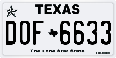TX license plate DOF6633