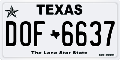 TX license plate DOF6637