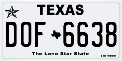 TX license plate DOF6638