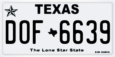 TX license plate DOF6639