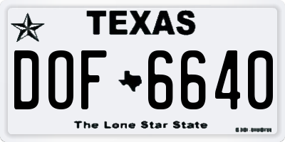 TX license plate DOF6640
