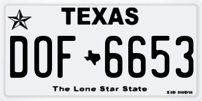 TX license plate DOF6653