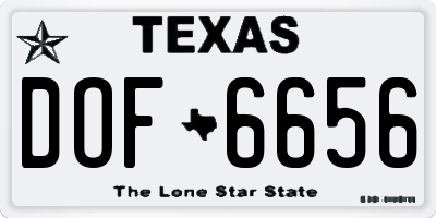 TX license plate DOF6656