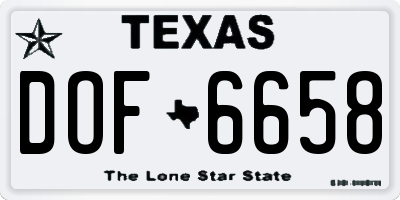TX license plate DOF6658