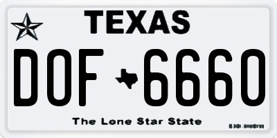 TX license plate DOF6660