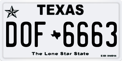 TX license plate DOF6663