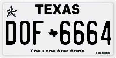 TX license plate DOF6664