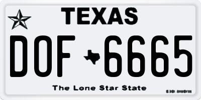 TX license plate DOF6665