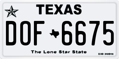 TX license plate DOF6675