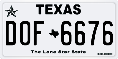 TX license plate DOF6676