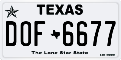 TX license plate DOF6677