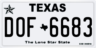 TX license plate DOF6683