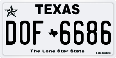 TX license plate DOF6686