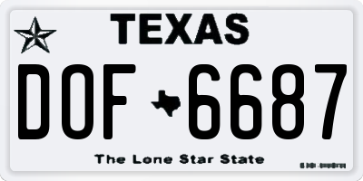 TX license plate DOF6687