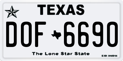 TX license plate DOF6690