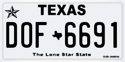 TX license plate DOF6691