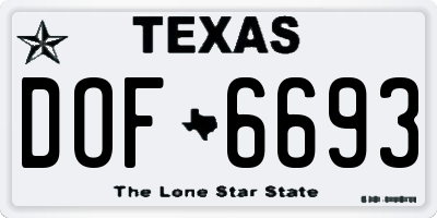TX license plate DOF6693