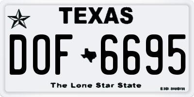 TX license plate DOF6695