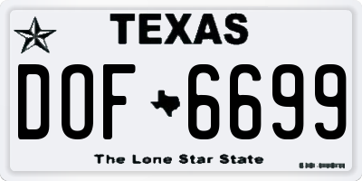 TX license plate DOF6699