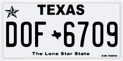 TX license plate DOF6709