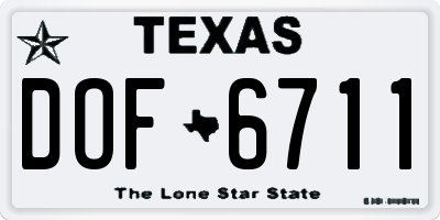 TX license plate DOF6711