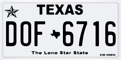TX license plate DOF6716