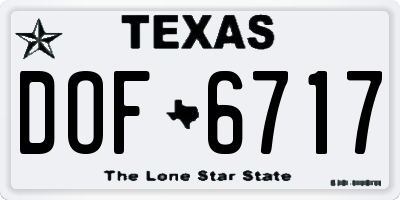 TX license plate DOF6717