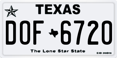 TX license plate DOF6720