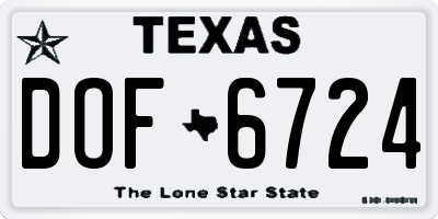 TX license plate DOF6724