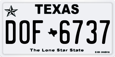 TX license plate DOF6737