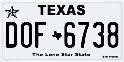 TX license plate DOF6738