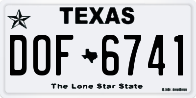 TX license plate DOF6741