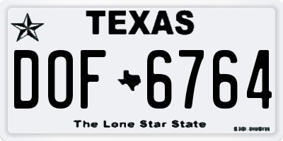 TX license plate DOF6764