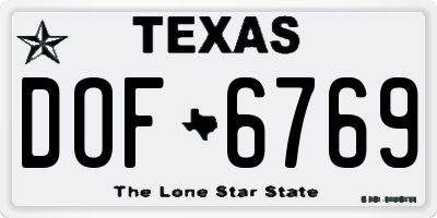 TX license plate DOF6769
