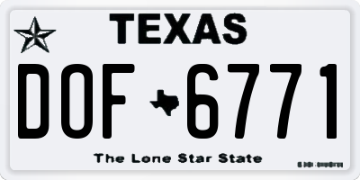 TX license plate DOF6771