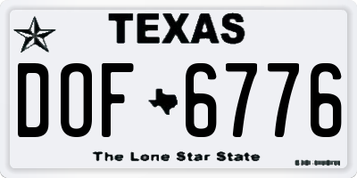 TX license plate DOF6776