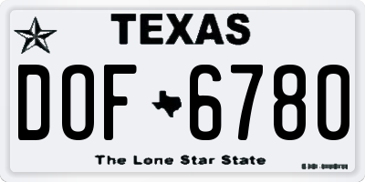TX license plate DOF6780