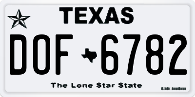 TX license plate DOF6782