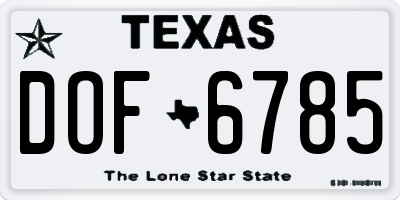 TX license plate DOF6785