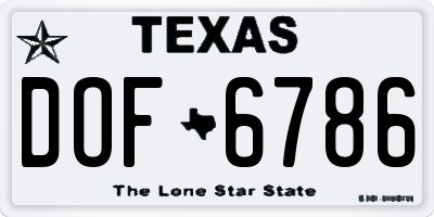 TX license plate DOF6786