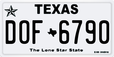 TX license plate DOF6790