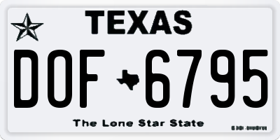 TX license plate DOF6795