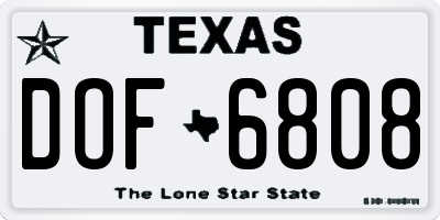 TX license plate DOF6808