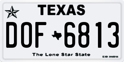 TX license plate DOF6813