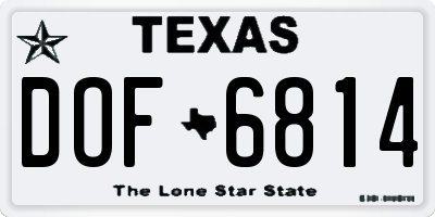 TX license plate DOF6814