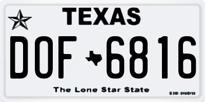 TX license plate DOF6816
